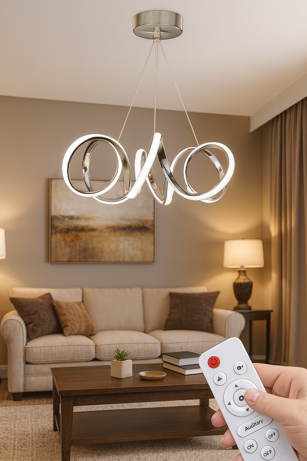 Modern Kumandalı LED Avize
